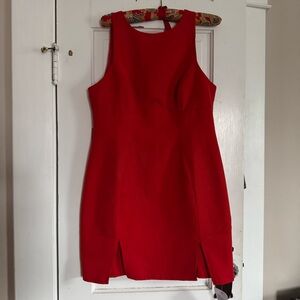 ASOS DESIGN Red Sleeveless Mini Dress with Front Slits and Low‎ Back Size 8 NEW